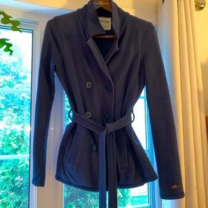 Roots sweater jacket, size S, navy